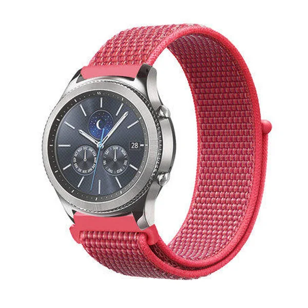 22 мм ремешок для часов samsung galaxy watch 46 мм 42 мм активный 2 нейлон huawei watch gt ремешок Amazfit bip gear S3 Frontier 44 40 - Цвет ремешка: hibiscus 23