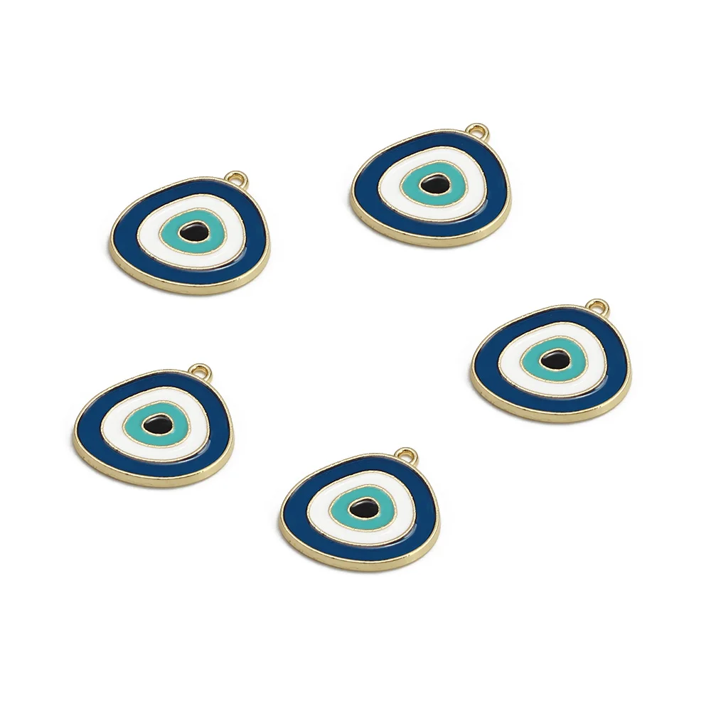 

Meibeads 2021 Popular Oval Evil Eye Charms Chain Connector Fits Diy Lucky Eye Necklaces Turkish Pendants Finding 2 Pieces/Bag