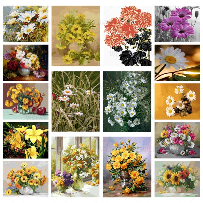 Хризантема алмазная вышивка крестиком квадратная & круглые стразы картины DIY