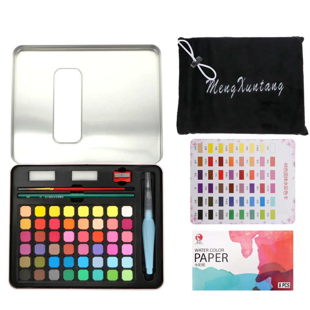 

Portable Water Colors Paints Set Durable Painting Tools for Children Students