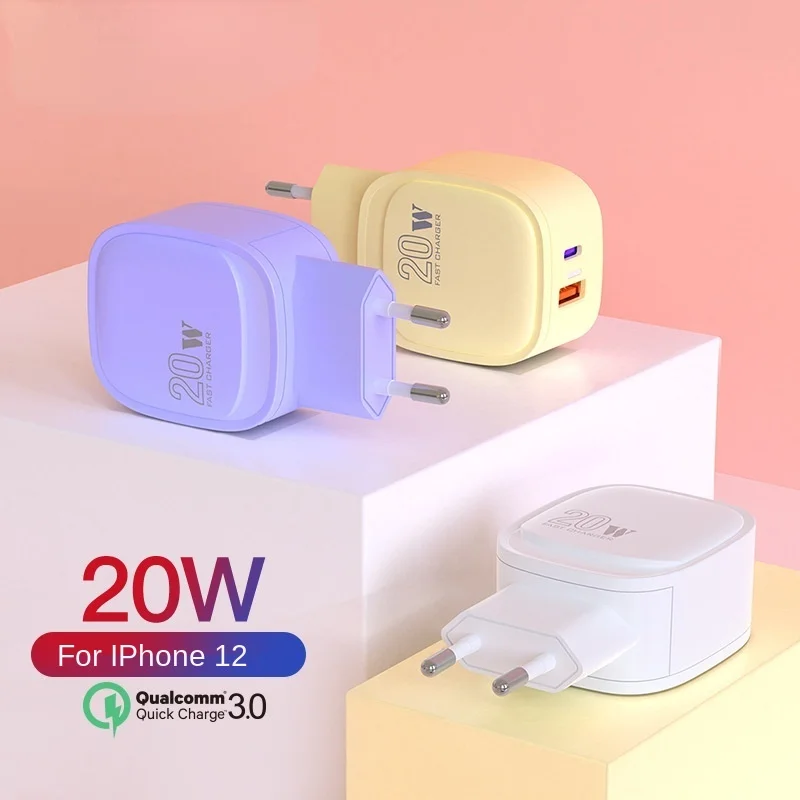 

20W QC 3.0 USB Charger Fiber Drawing Quick Charge 3.0 Fast Charger Portable Phone Charging Adapter for iPhone Xiaomi Mi9 EU US