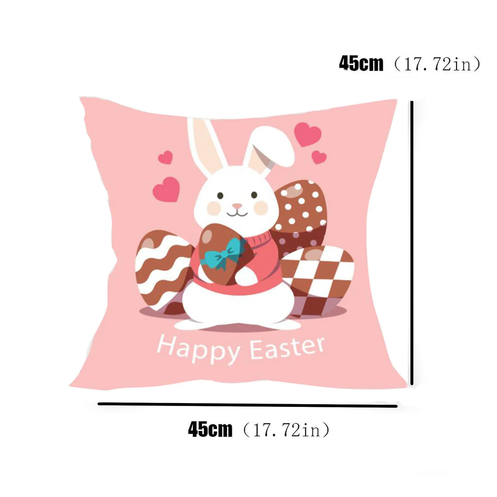 

Ouneed Easter flax pillowcase 45x45cm Cartoon Rabbit Print Sofa Waist cushion cover Decor animeative cojines almofadas Drop Ship