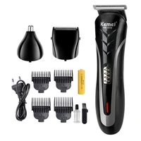kemei 3 in 1 hair trimmer rechargeable electric nose hair clipper razor beard shaver electric multi function hair clipper set