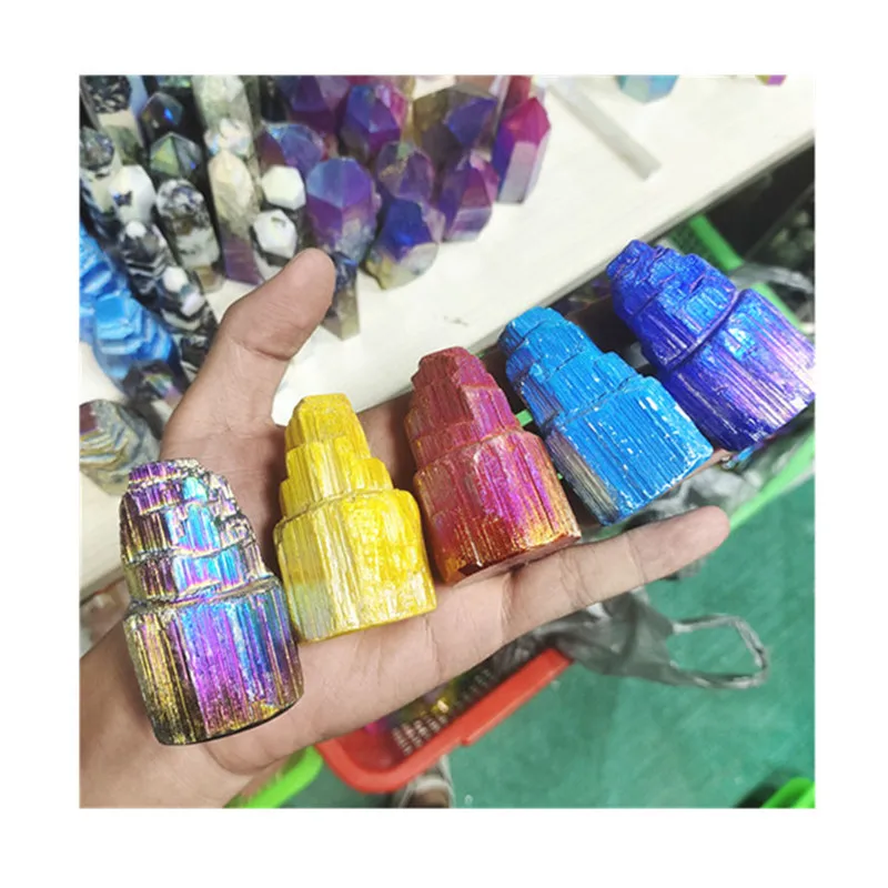 

Natural Aura Selenite Tower Lamp Hand Made Healing Stones For Home Decoration
