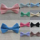 Регулируемый галстук-бабочка из хлопка и льна, классический модный галстук-бабочка карамельных цветов для мальчиков и девочек, брендовые галстуки-бабочки для джентльменов и вечевечерние, черный, красный, розовый