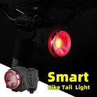 Светодиодный USB Перезаряжаемые задняя подсветка на велосипед светильник тормозная колодка для обнаружения велосипедный задний фонарь Беспроводной дистанционного Управление Велоспорт Хвост светильник сигнальный звонок