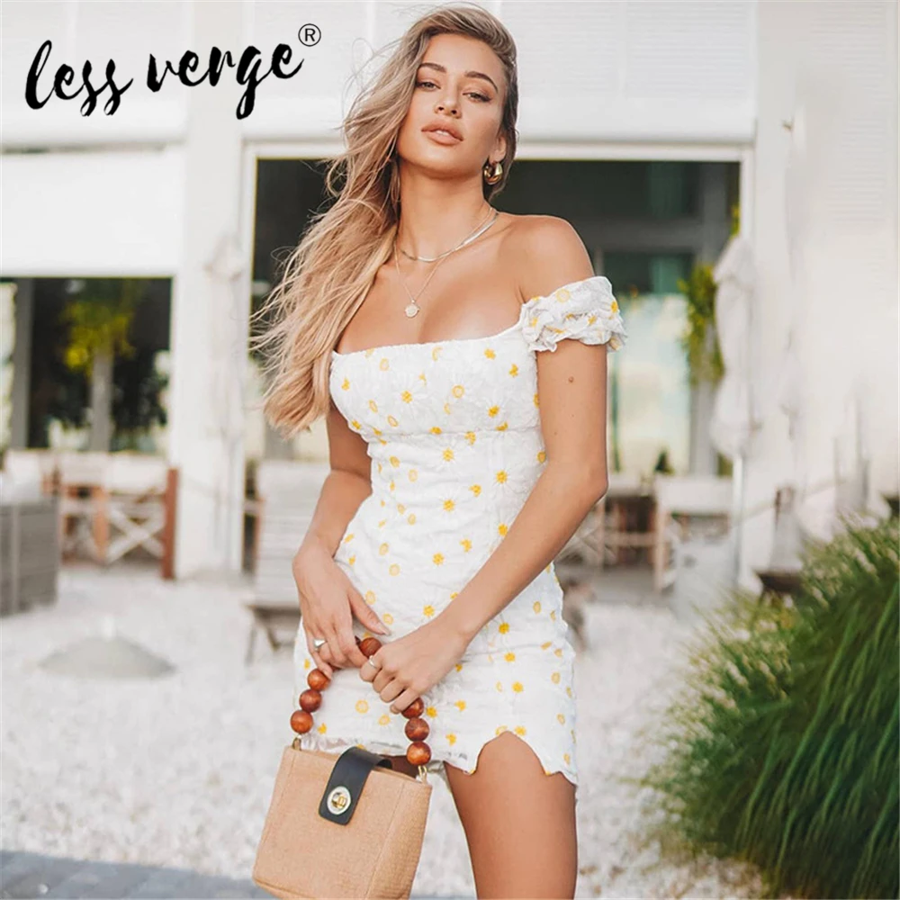 Женское шифоновое мини платье Lessverge винтажное облегающее с квадратным вырезом и