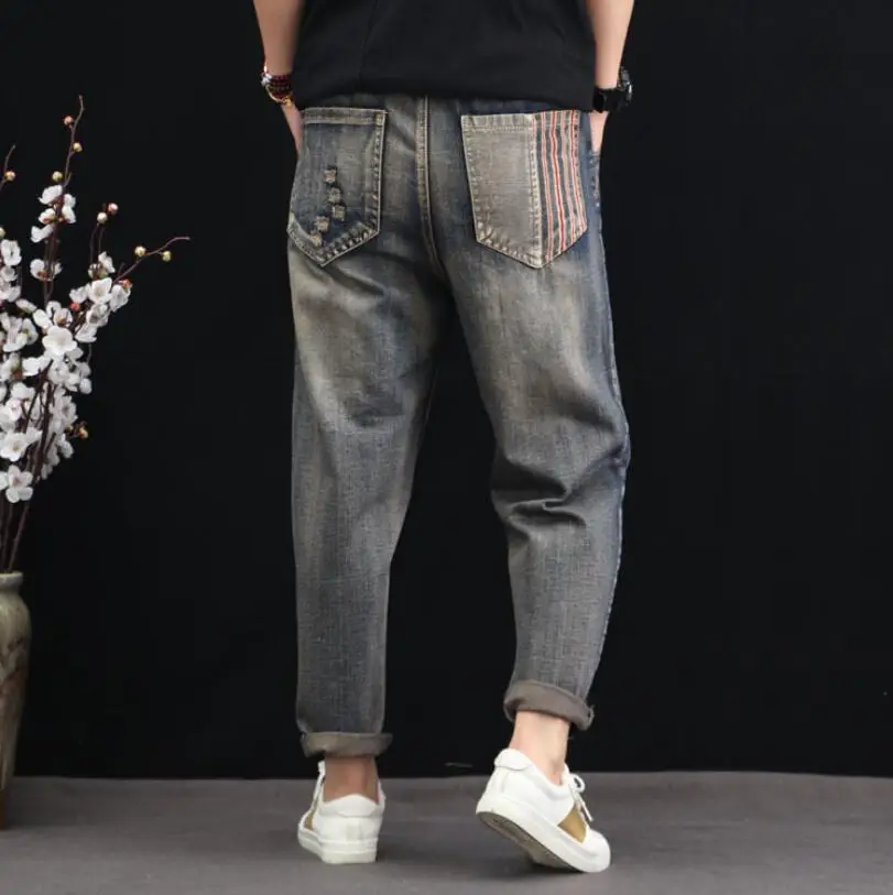 Женские джинсы осенние свободные повседневные джинсовые брюки в стиле ретро