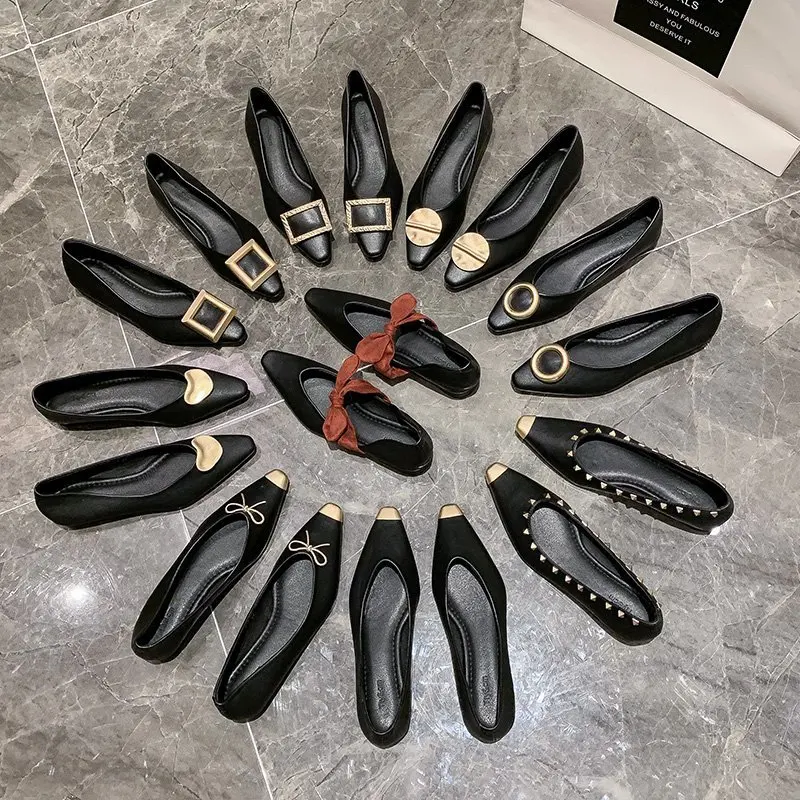 

Балетки женские из микрофибры, на плоской подошве, в Корейском стиле