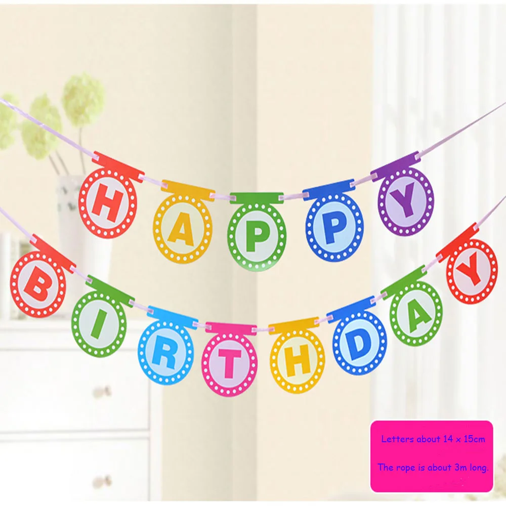 Флаги с днем рождения баннер Baby Shower День украшения фотобудка флаги гирлянды из