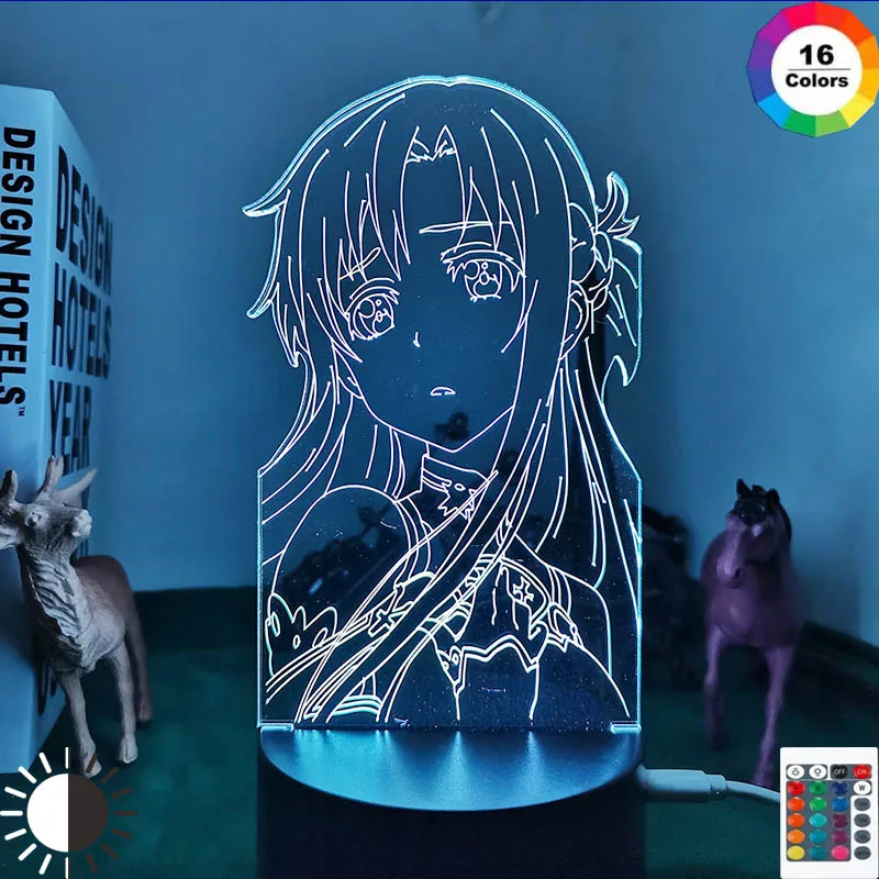 Акриловый светодиодный светильник аниме меч искусство онлайн Asuna фигурка для