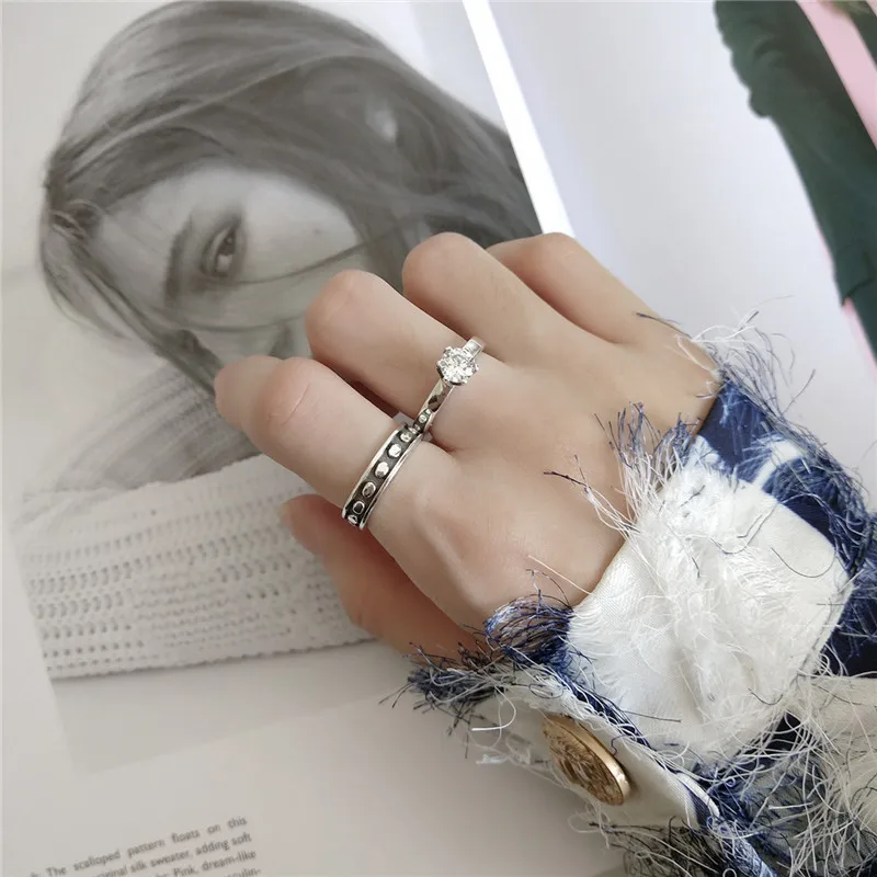 RUIYI Настоящее серебро 925 пробы винтажные состаренные нишевые кольца для женщин