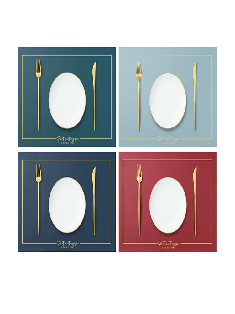 

Leather Table Placemat Nordic Non Slip Placemat Heat Insulation Pads Kitchen Decor Accessory Furniture Decor Mat Coffee Cup Mats