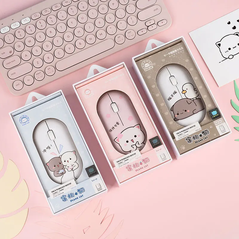 

Wireless USB Pink Mouse 2.4G Girl Cute Mute Game Ergonomic Mause Desktop Laptop Optical Office Mice with Cat Mousepad For PC