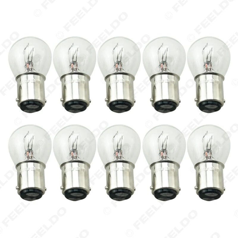 LEEWA 200pcs 1157 BA15D P21/5W S25 12V Car Clear Glass Lamp Brake Tail Bulb Car Indicator Halogen Lamp  #CA2722 images - 6