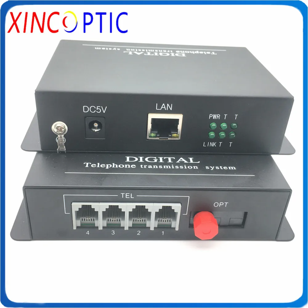 4 канальный волоконно оптический медиа конвертер PCM голосовой телефонный