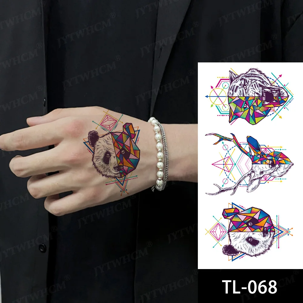 

Wrist Big Picture Temporary Women Stickers Henna Lotus Waterproof Fake Tattoo Ring Peacock Art Flower Abstract Transfer Tattoos