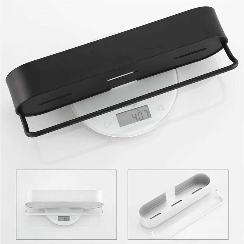 space aluminum silver bathroom shelves kitchen wall shelf shower storage rack towel bar bathroom accessories 30 50 cm length free global shipping