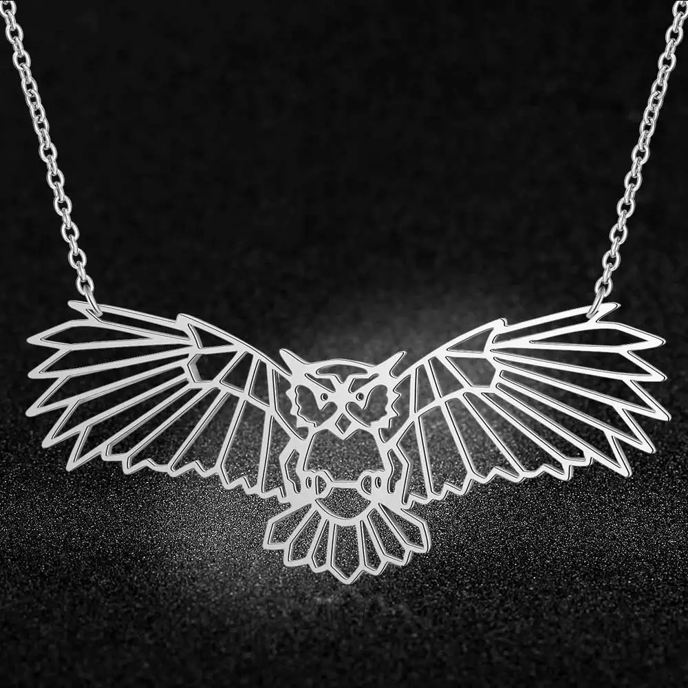 Ожерелье из нержавеющей стали с подвеской в виде совы 40 см|Ожерелья подвеской| |