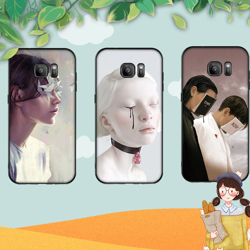 Ретро Девушка пространство цветок роза для Samsung Note 8 9 M10 M20 M30 S6 S7 Edge S8 S9 S10 PLUS TPU