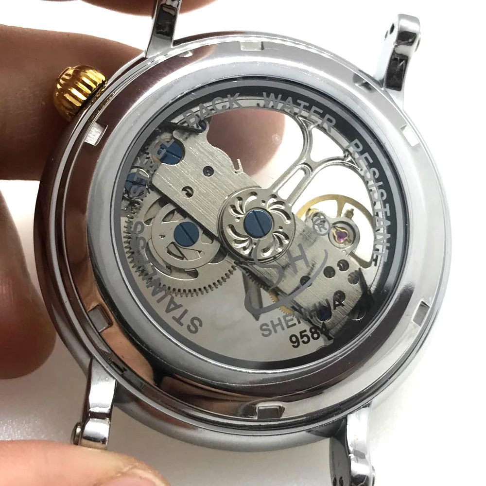 

Tourbillon Mechanical Watch for Men Transparent Clock Men Genuine Leather Self Winding Mens Automatic Mechanical Watches