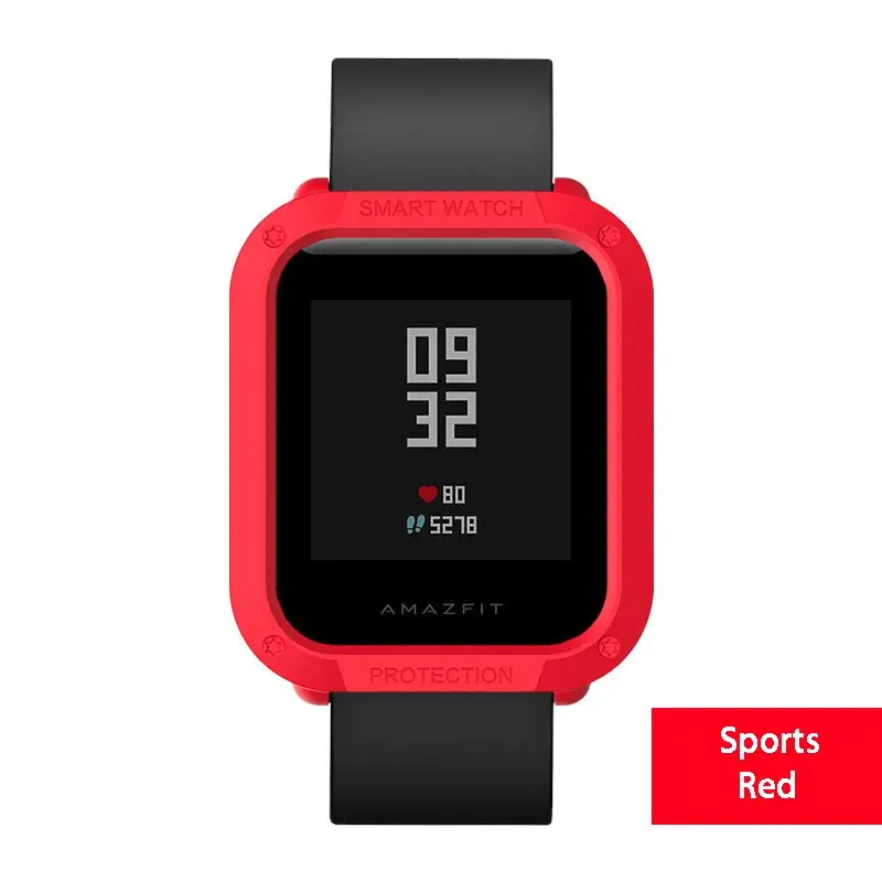 Red Многоцветный PC покрытие протектор для часов для Huami Amazfit Bip Молодежные часы чехол смарт-спорт крышка Замена аксессуары - Цвет: Red
