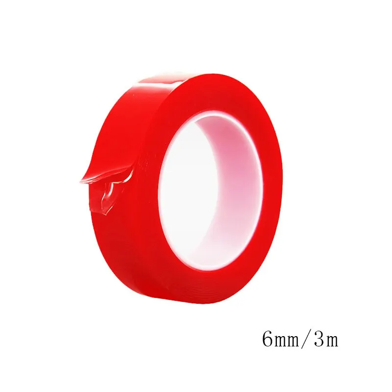 1 шт. 6 20 мм 3 м стойкая Акриловая Двухсторонняя клейкая прочная ПЭТ лента рулон