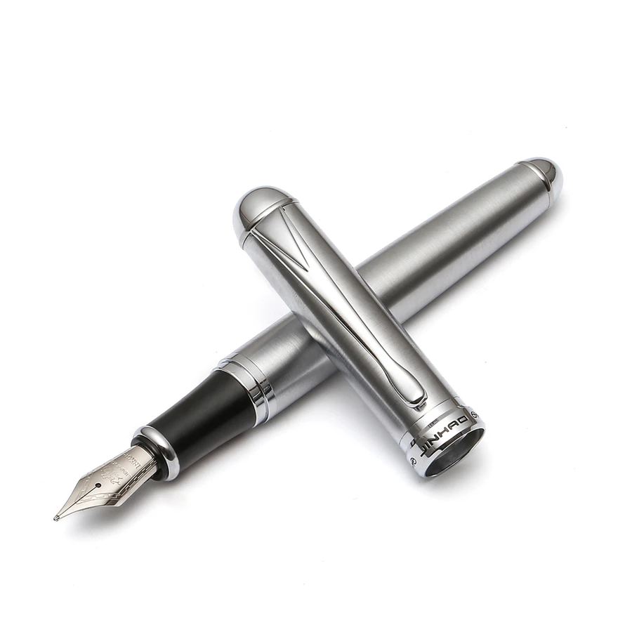 Jinhao 750 Тотем перьевая ручка металл Нержавеющая сталь баррель серебряный цвет