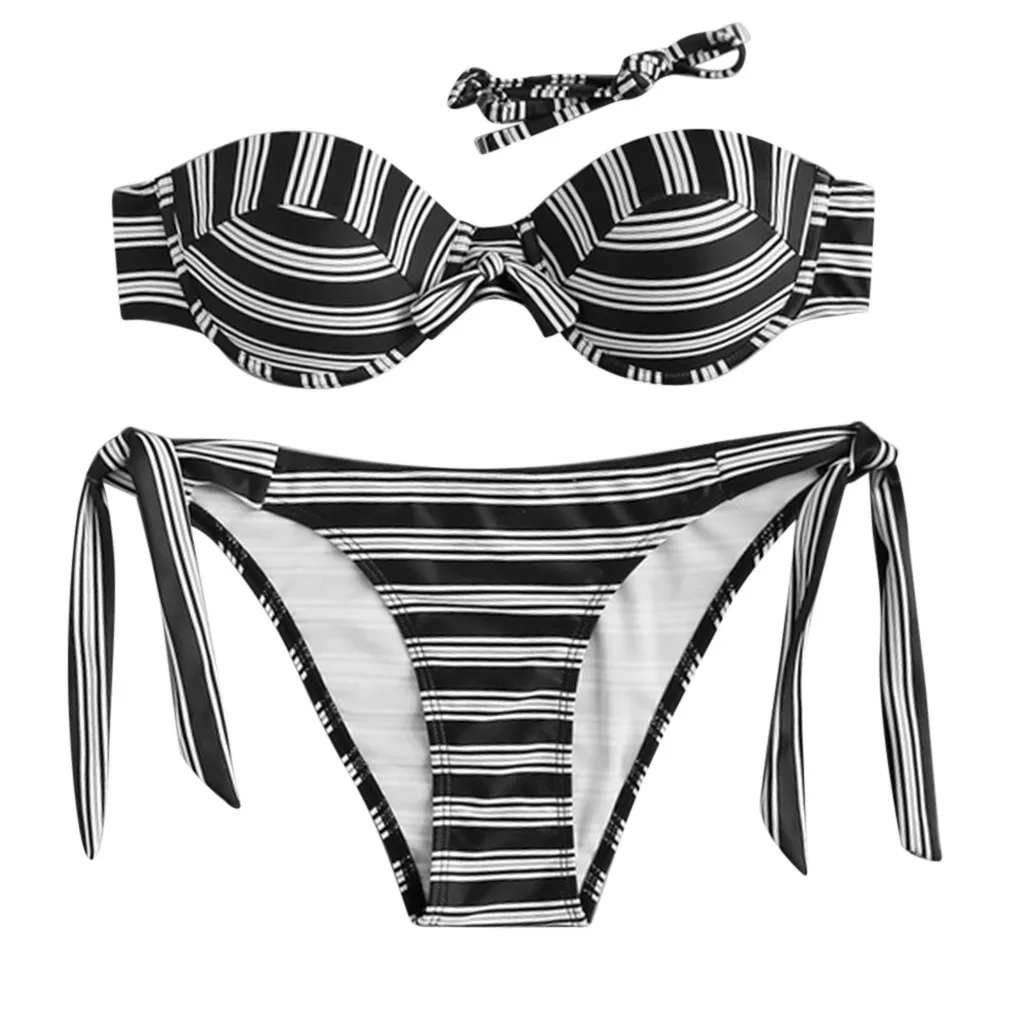 Сексуальное бикини размера плюс 2020 комплект с пуш ап черный купальник женский