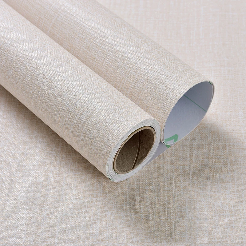 3 м Новые однотонные самоклеящиеся виниловые обои с имитацией ткани для гостиной