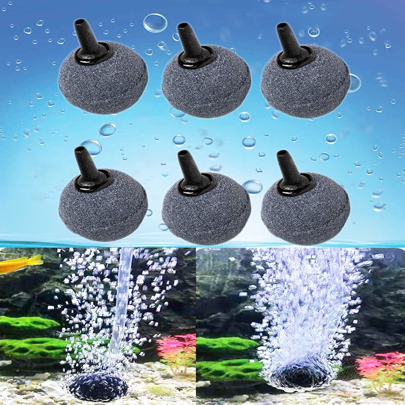 

1PC 2cm/3cm/4cm/5cm Aquarium Bubble Stone Aerator Fish Tank Pump Hydroponic Oxygen Plate Round Stones Mini acuario accesorio