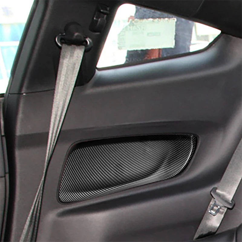

Carbon Fiber Car Accessories Interior Back Row left right trim Modification Cover Trim Stickers For Ford Mustang 2015-2017