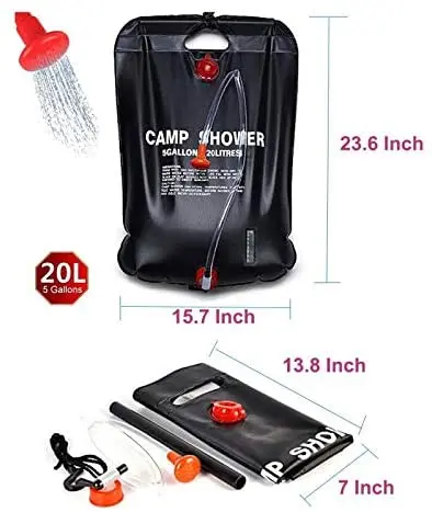 Мешок для душа с подогревом на солнечной энергии 20 л/5 галлонов|water bag|camping water baghiking