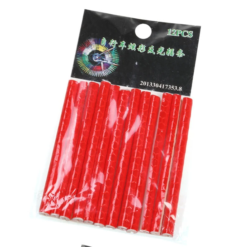 

12Pcs Bicycle Mountain Bike Riding Wheel Rim Spoke Mount Clip Tube Warning Light Strip Reflector Reflective Outdoor 75mm