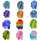 Среди игрушек антистресс Push it Bubble сенсорный Радужный антистресс восстанавливает эмоции игрушка для снятия стресса для нас беспокойство 2021