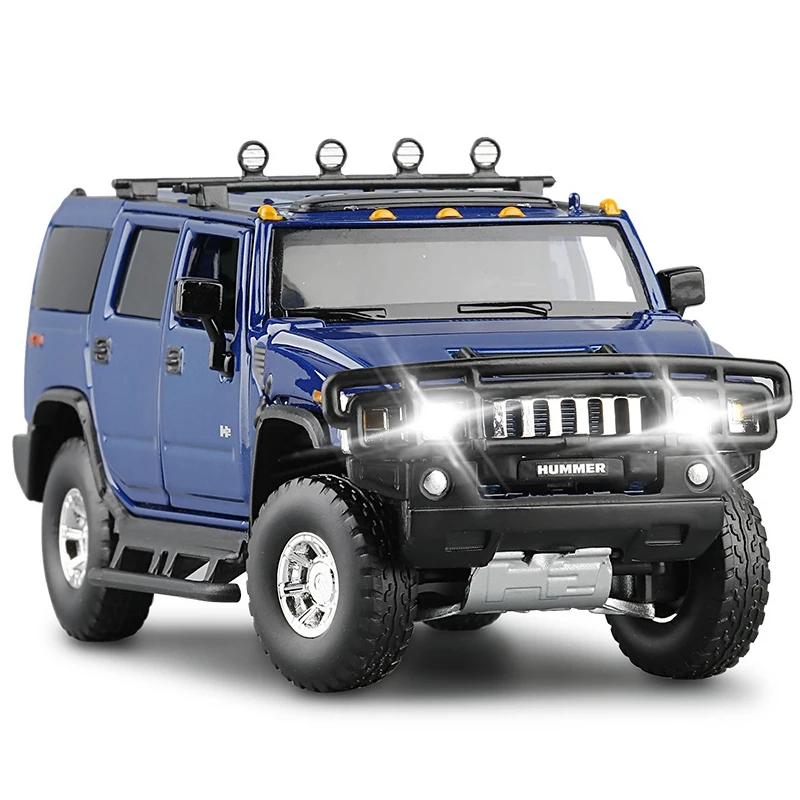 

1/32 car model 2008 Hu mmer H2 off-road vehicle simulation alloy die-casting sound and light pull back For collection