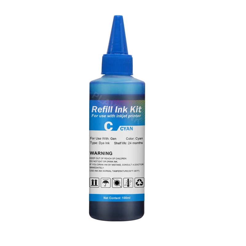 plavetink 100ml bottle printer dye ink refill 4 color for epson t1281 stylus sx125 sx235w sx435w sx130 refillable cartridges free global shipping