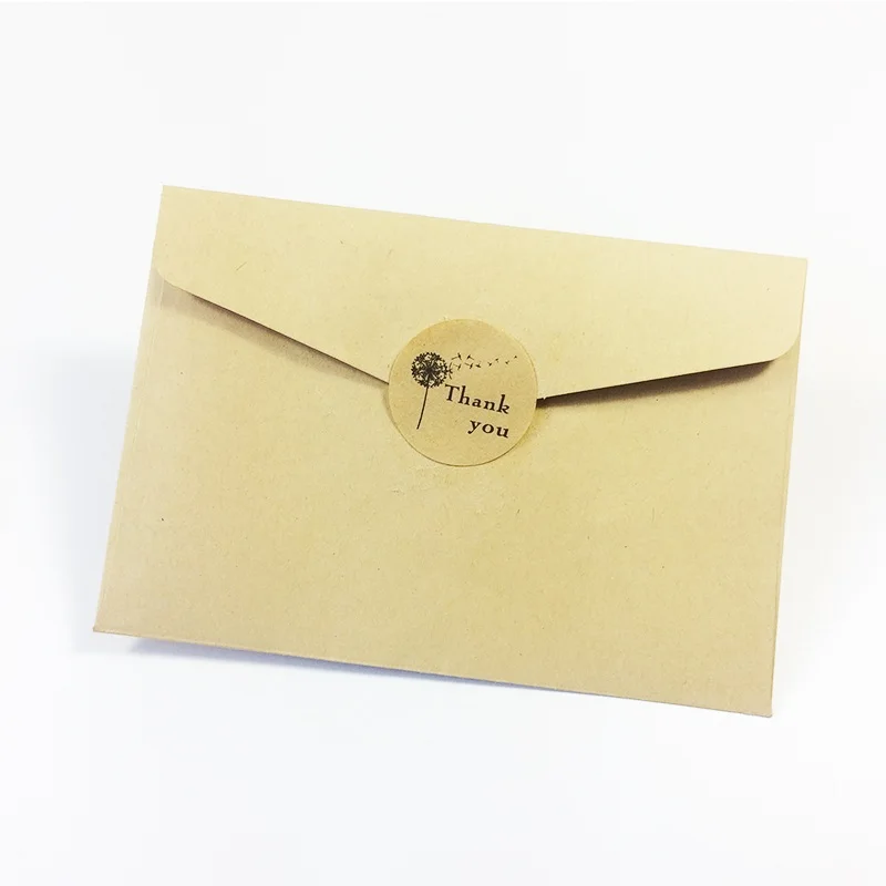 100 шт./лот наклейка с рисунком одуванчика и надписью Thank you из крафт-бумаги сделай