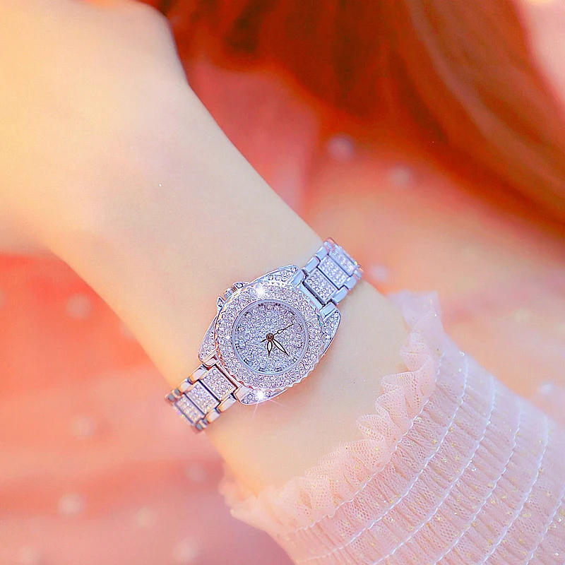 Женские часы с кристаллами дизайнерские брендовые роскошные женские из розового