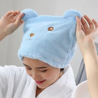microfiber bath towel soft shower cap bath towel hair dry quick drying lady hat for lady man turban head wrap bathing tools