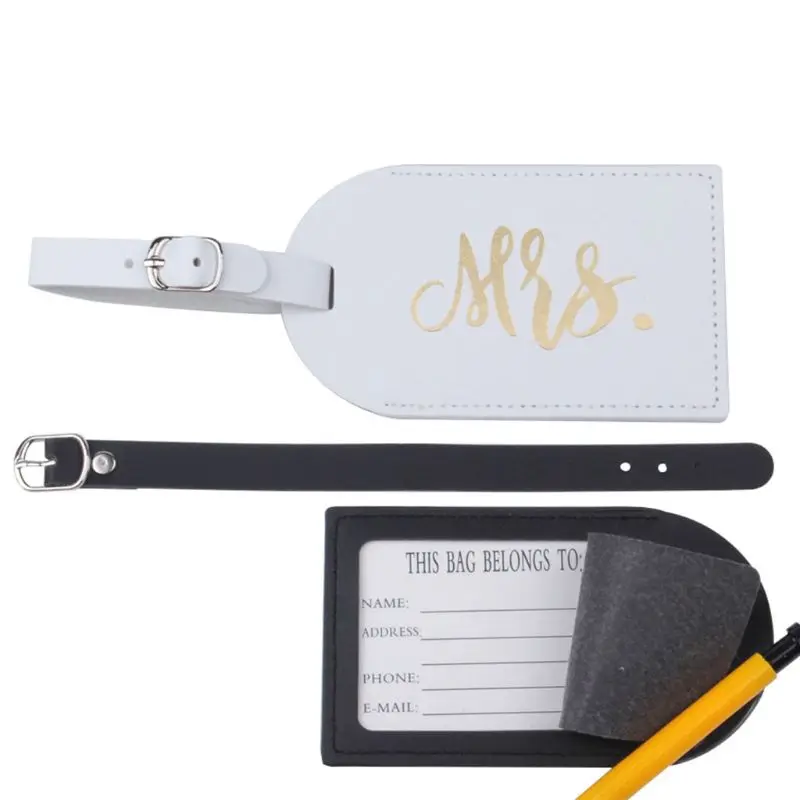 Унисекс, кожаный чехол для паспорта с буквенным принтом Mr Mrs, с багажной биркой, для путешествий, ID, кредитной карты, защитный чехол для женщин, пар