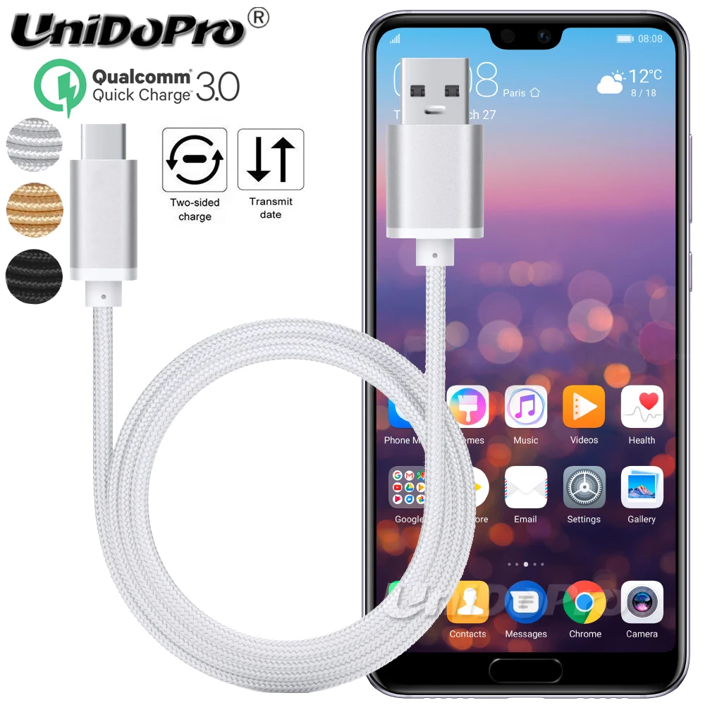 Кабель USB Type C QC 3 0 для быстрой зарядки и синхронизации данных Huawei Mate 40 P40 P50 Pro Xiaomi