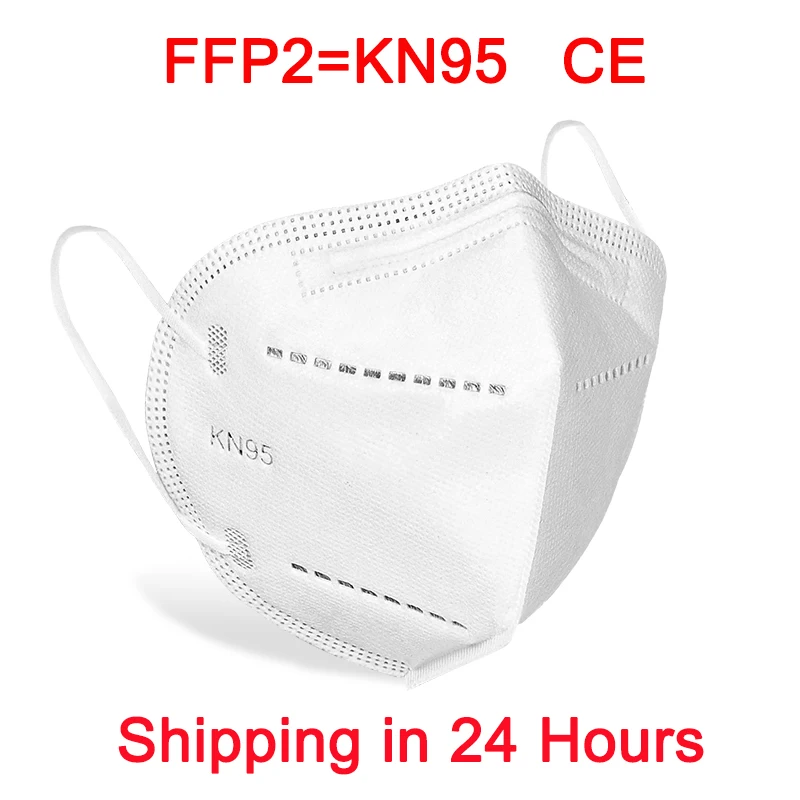 40 Pcs FFP2 KN95 Face Masks 5 Layers Filter Dust Mouth PM2.5 Mouth Mask Flu Personal Protective Health Care Mask Fast Shipping