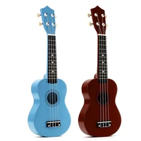 2 pcs 21 inch soprano ukulele 4 strings hawaiian guitar uke string pick for beginners kid giftlight blue coffee