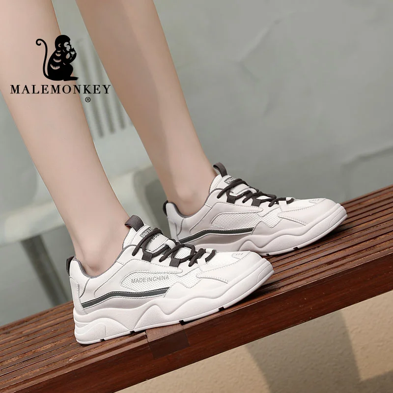 

Кроссовки на платформе; Женская повседневная спортивная обувь; Коллекция 2021 года; Бренд Spirng; Высококачественная кожаная дышащая женская об...