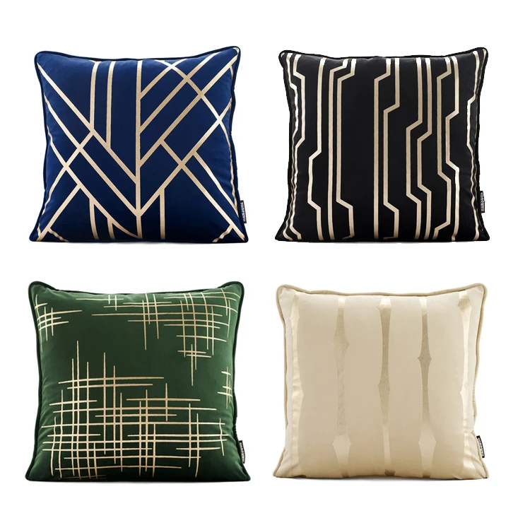 Мягкий плюшевый уплотненный позолоченный геометрический Чехол на подушку 45*45 см