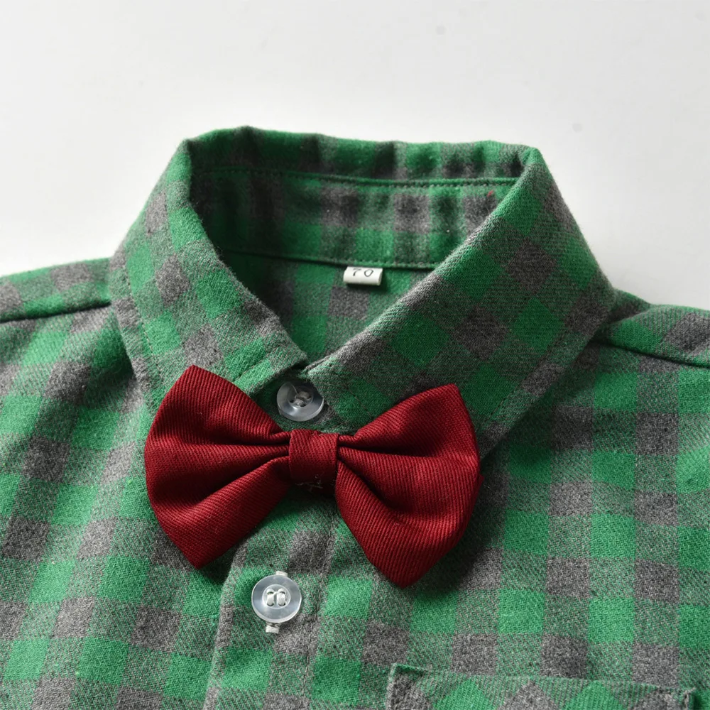 

2020 New Autumn Boy Clothing Set Shirt with Bow Tie + Pants Back to School Party Handsome Wedding Suit Child Baby Outfits