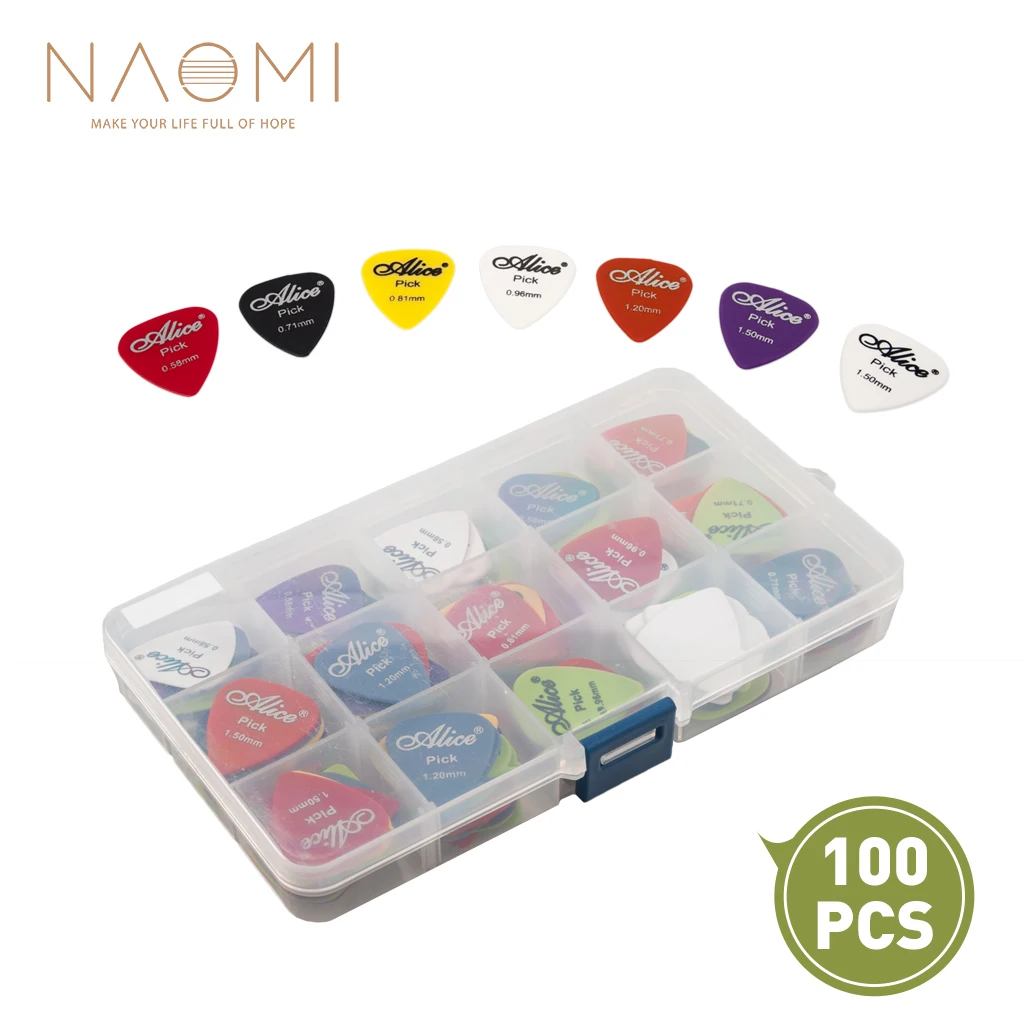 naomi gitarre picks 100 stücke akustische elektrische gitarre picks plektrum verschiedene 6 dicke pick box gitarre teile zubehör free glob