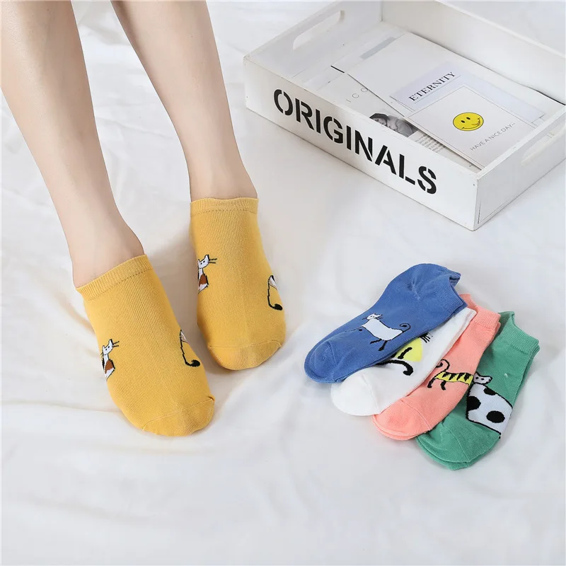 Женские короткие носки Elifashion однотонные плюшевые башмачки с рисунками животных