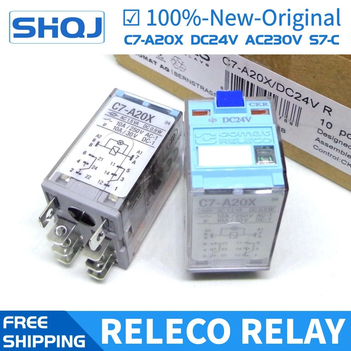 

Реле RELECO C7-A20X DC24V AC230V S7-C 8PIN 10A 100%-новинка-оригинал, 1 шт.